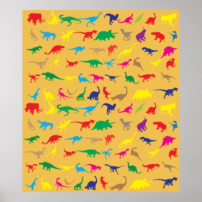 Colourful dinosaurs poster (Front)