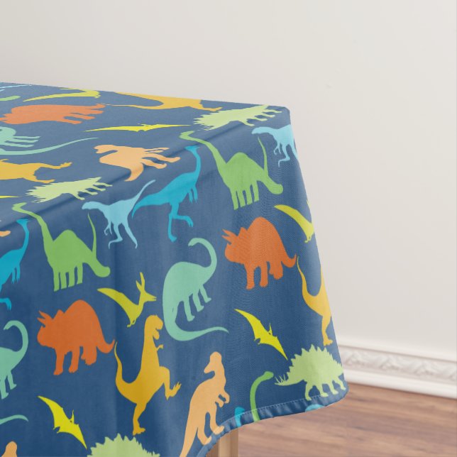 Colourful Dinosaurs Tablecloth (In Situ)
