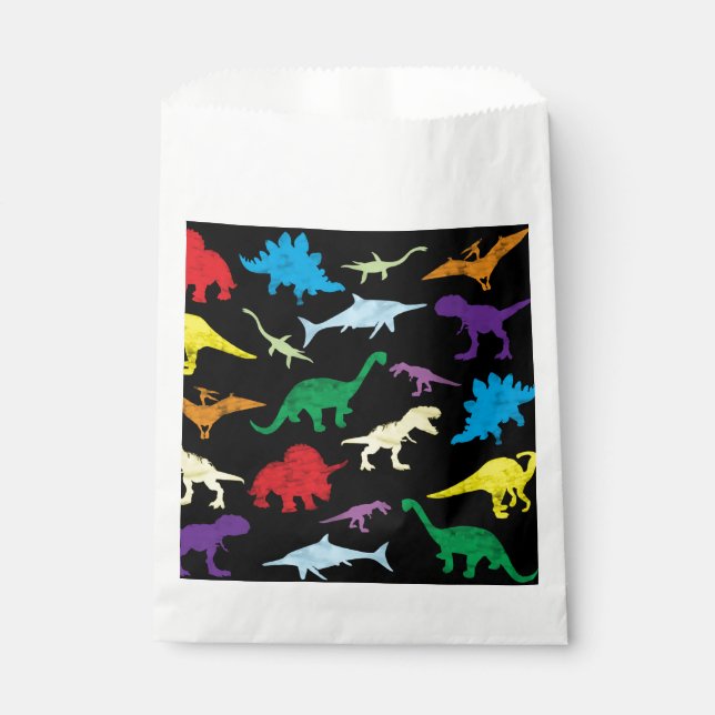 Colourful Dinosaurs Watercolor Kids Pattern Favour Bag (Front)