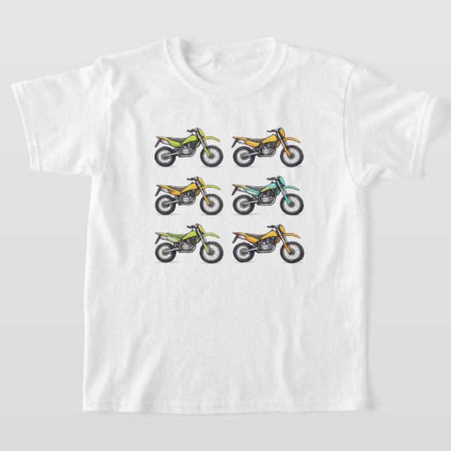 Colourful Dirt Bikes Collection T-Shirt (Laydown)
