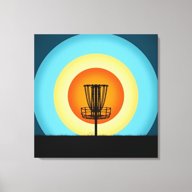 Colourful Disc Golf Basket Canvas Print (Front)