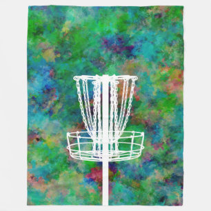 Colourful Disc Golf Basket Fleece Blanket