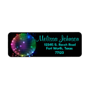 Colourful Disco Ball Custom Return Address Labels