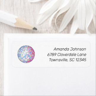 Colourful Disco Ball Return Address Label
