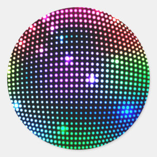 Colourful Disco Ball Round Sticker