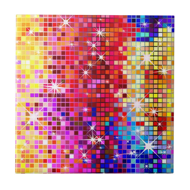 Colourful Disco Mirror Tile (Front)