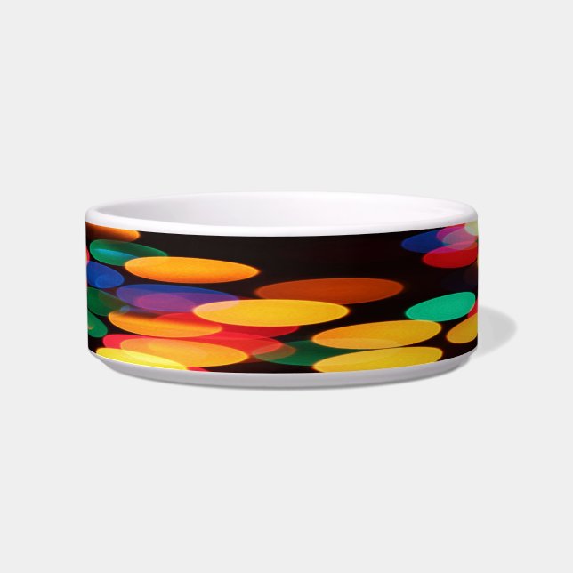 Colourful Discs of Light Cat or Dog Bowl (Front)