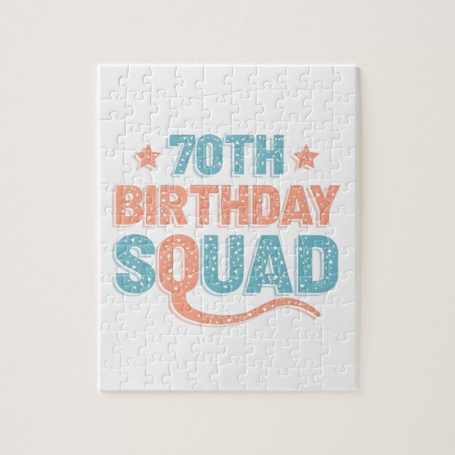 Colourful Distressed 70th birthday squad Jigsaw Puzzle (Vertical)