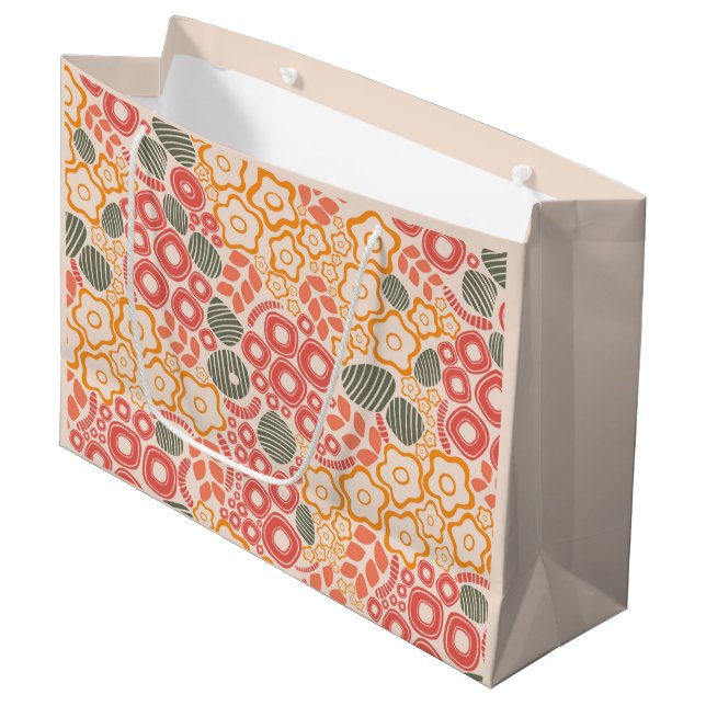 Colourful Disty Flowers Gift Bag (Front Angled)