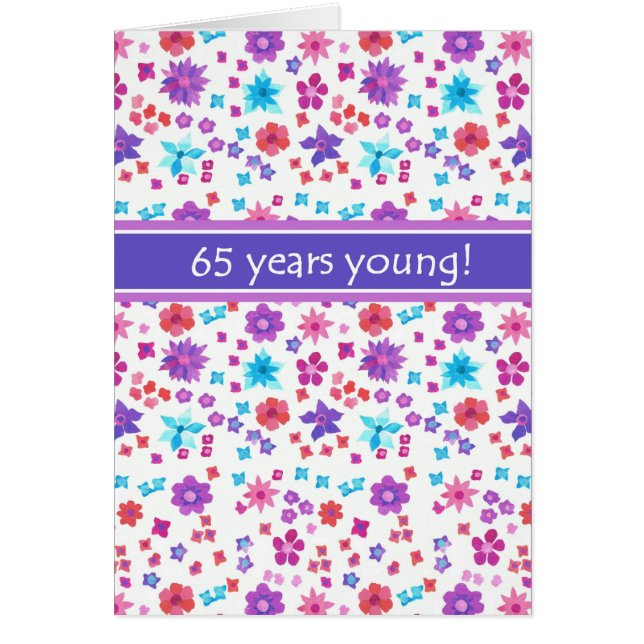 Colourful Ditsy Floral Age-specific 65th Birthday (Front)