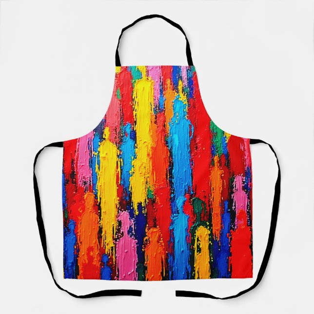 Colourful Diverse Human Connection Art Apron (Front)