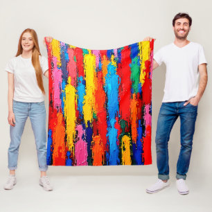 Colourful Diverse Human Connection Art Fleece Blanket