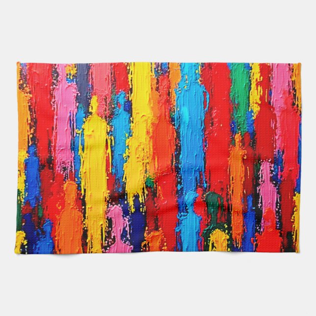 Colourful Diverse Human Connection Art Kitchen Towel (Horizontal)