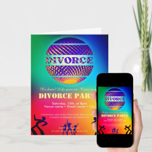 Colourful divorce party invitation