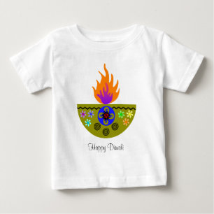 Colourful Diwali Lamp Diya Baby T-Shirt