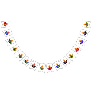Colourful Diwali Lamp Diya Bunting Flags