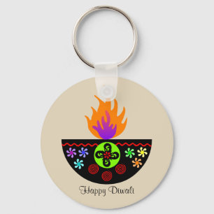 Colourful Diwali Lamp Diya Keychain