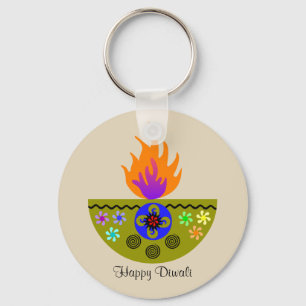 Colourful Diwali Lamp Diya Keychain