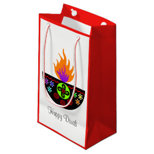Colourful Diwali Lamp Diya Small Gift Bag