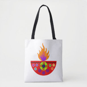 Colourful Diwali Lamp Diya Tote Bag
