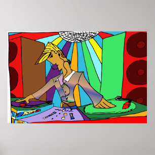Colourful DJ Drawing Poster