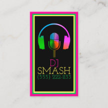 Colourful DJ Musician Music Studio Card
