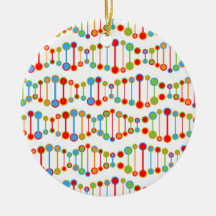 Colourful DNA structure pattern Ceramic Ornament