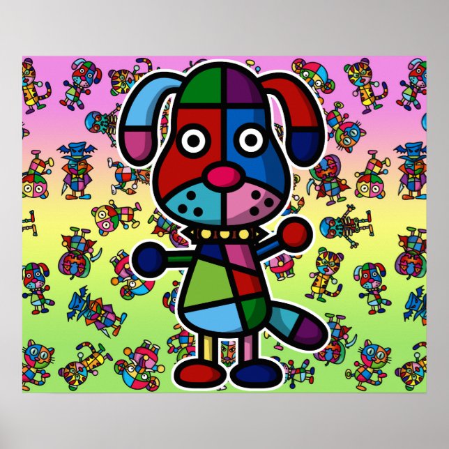 colourful dog2 poster (Front)