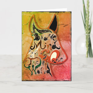 Colourful dog: A brave mind will conquer the world Thank You Card
