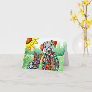 Colourful Dog and Cat Adopt Me Greeting Card