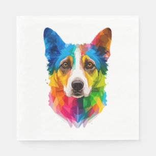 Colourful dog artwork napkin