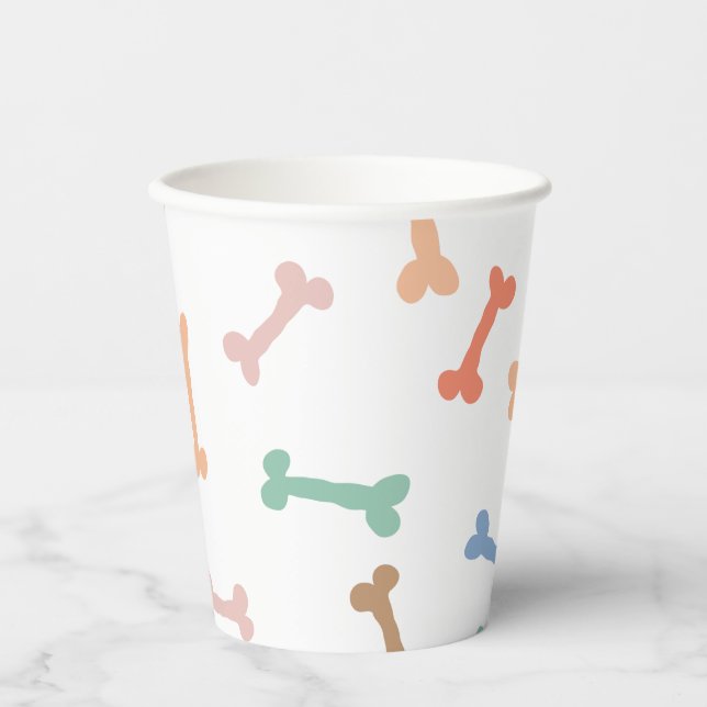 Colourful Dog Bone Party  Paper Cups (Front)