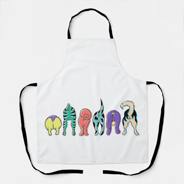 Colourful Dog Butts Apron (Front)