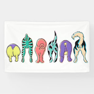 Colourful Dog Butts Banner