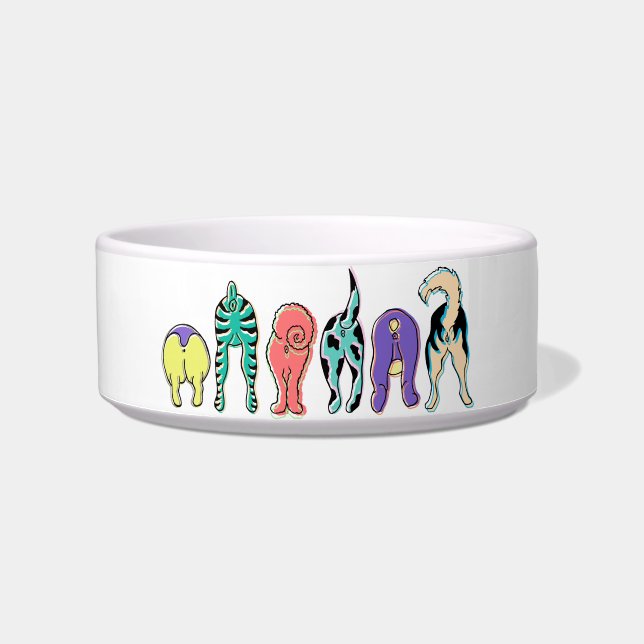 Colourful Dog Butts Bowl (Front)