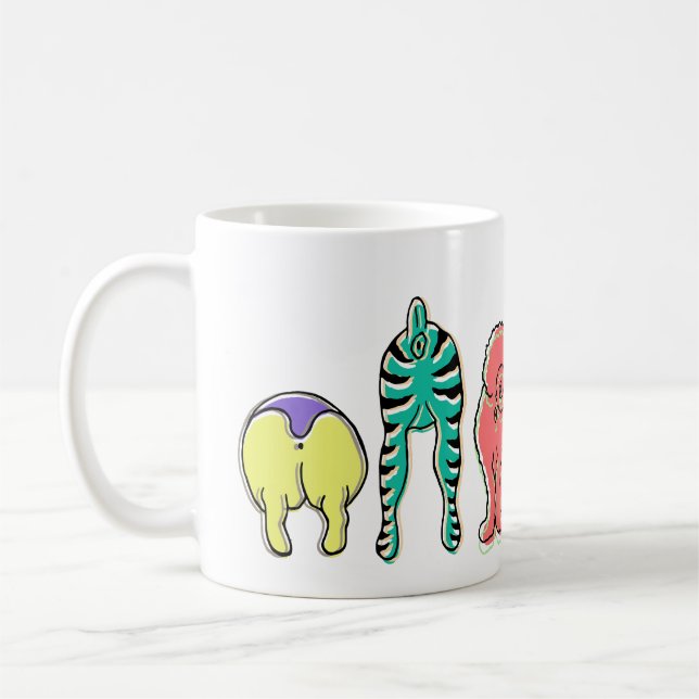 Colourful Dog Butts Coffee Mug (Left)