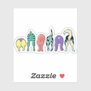 Colourful Dog Butts Custom-Cut Vinyl Stickers