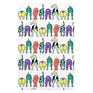 Colourful Dog Butts Pattern Magnet