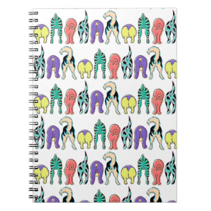 Colourful Dog Butts Pattern Notebook