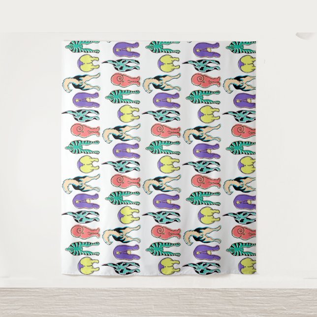 Colourful Dog Butts Pattern Tapestry (Front)