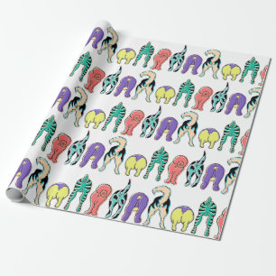 Colourful Dog Butts Pattern Wrapping Paper