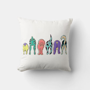 Colourful Dog Butts Throw Pillow