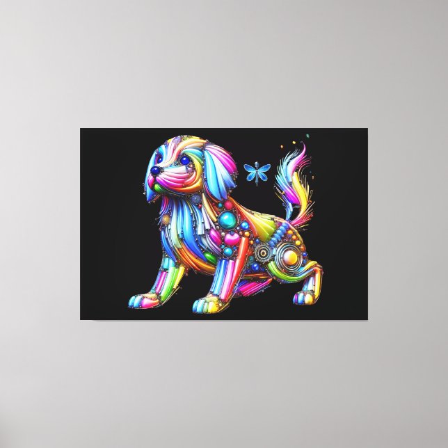 Colourful Dog Canvas Print (Front)