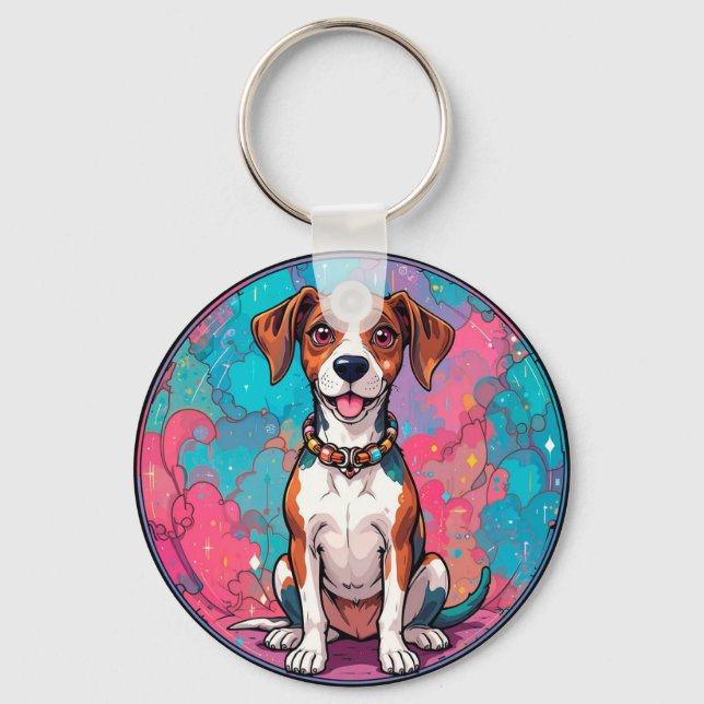 🐶 Colourful Dog For Everyday Carry 🐶 Keychain (Front)