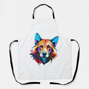 colourful dog graphic - 3 apron