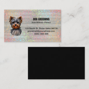 Colourful Dog Grooming Yorkie Business Card