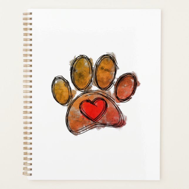 Colourful Dog Lover Drawing Watercolor Planner (Front)