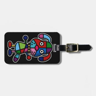 colourful dog luggage tag