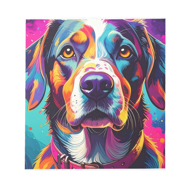 colourful dog notepad (Front)