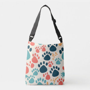 Colourful Dog Paw Print Crossbody Bag